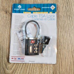 Eagle Creek TSA Approved Luggage Lock with Flexible Cable & Keys - Black - NEW